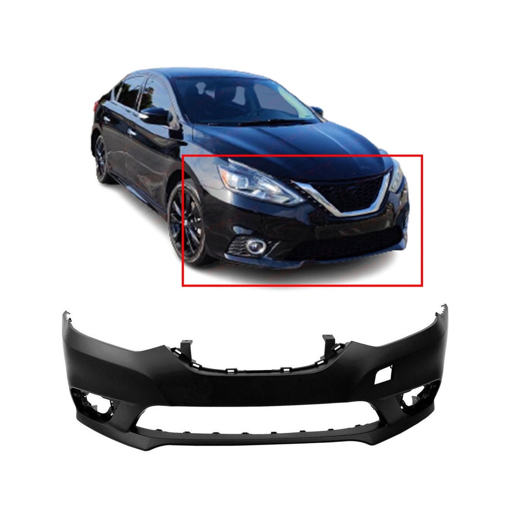 Primed Front Bumper Cover Replacement for 2016-2019 Nissan Sentra 16-19