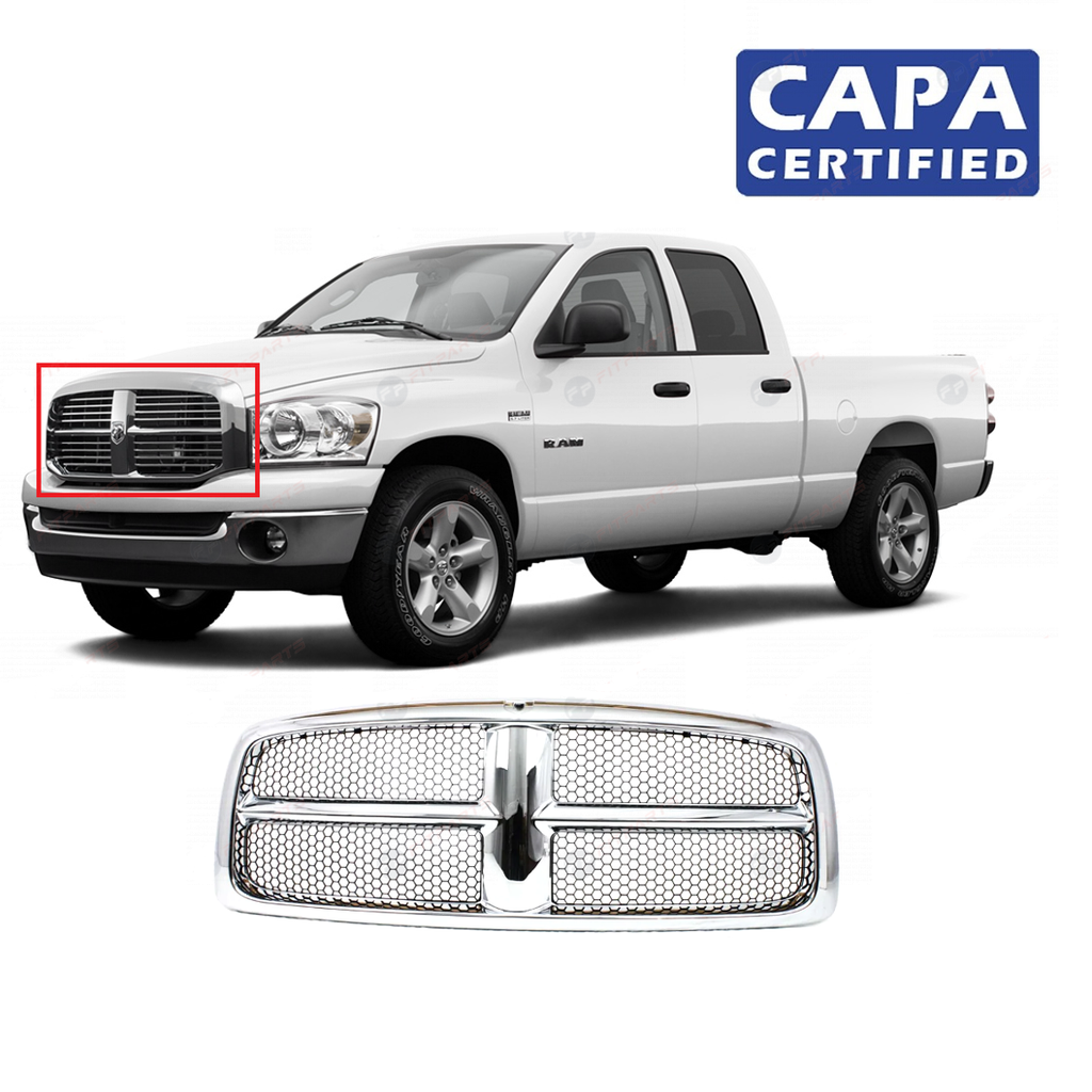 Grille Chrome/Honeycomb Dodge Ram 2002-2005 CH1200248 55077185AG (CAPA)