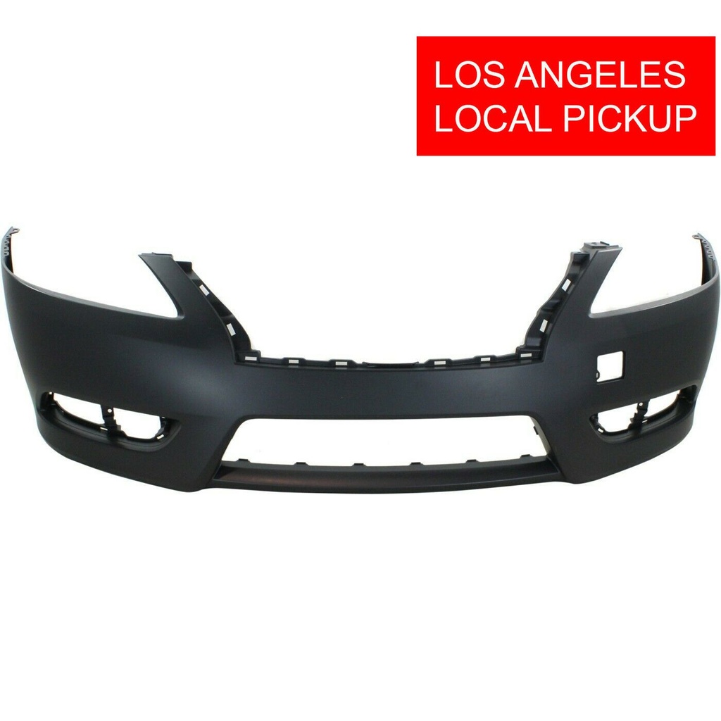 Primed Front Bumper Cover For 2013 2014 2015 Nissan Sentra w/ fog lamp holes