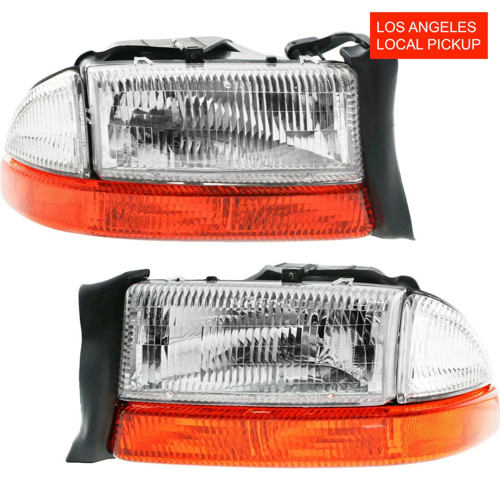 Set of 2 HeadLights for Dodge Dacota Durango 1998-2004 CH2502122 CH2503122