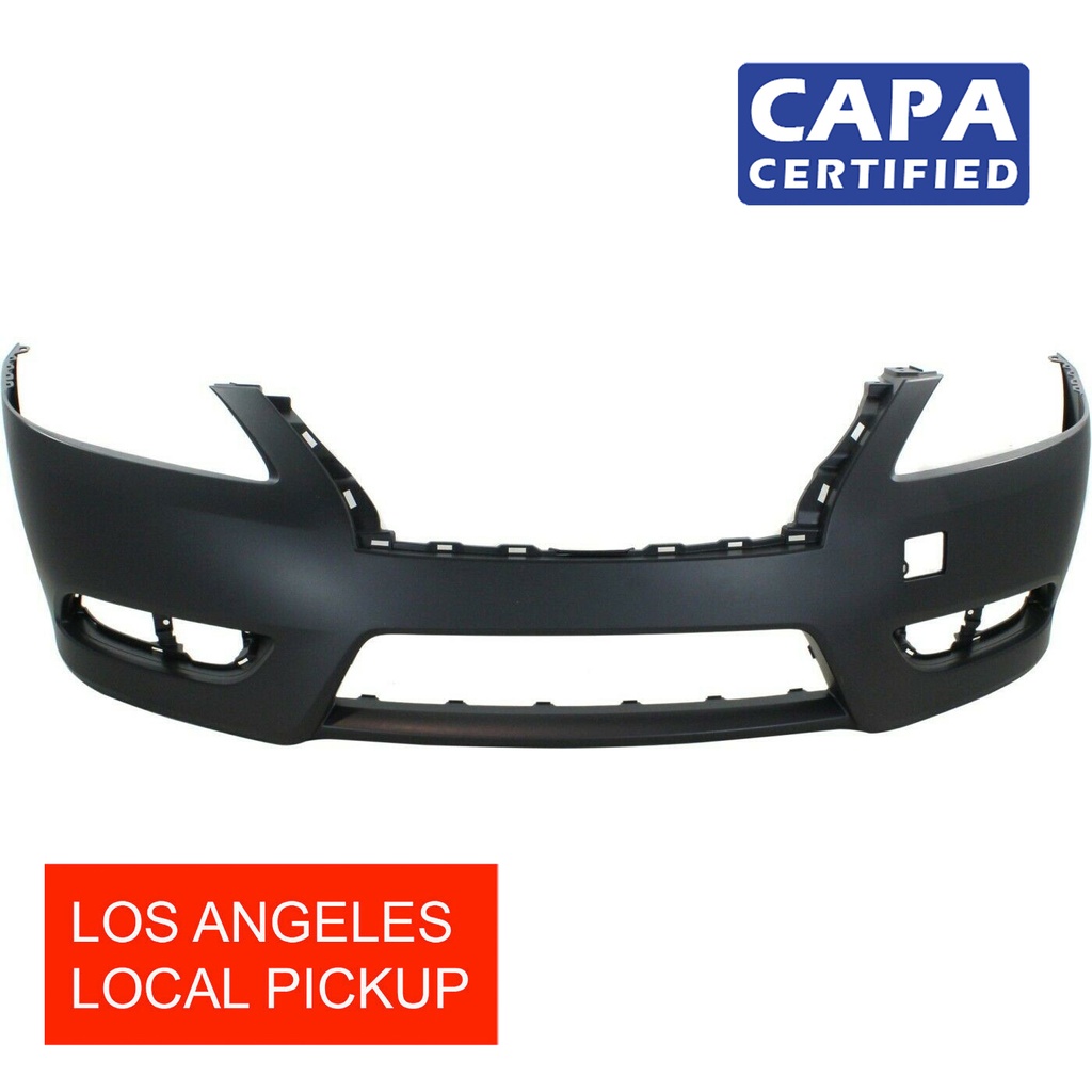 Primed Front Bumper Cover For 2013 2014 2015 Nissan Sentra w/fog lamp holes CAPA
