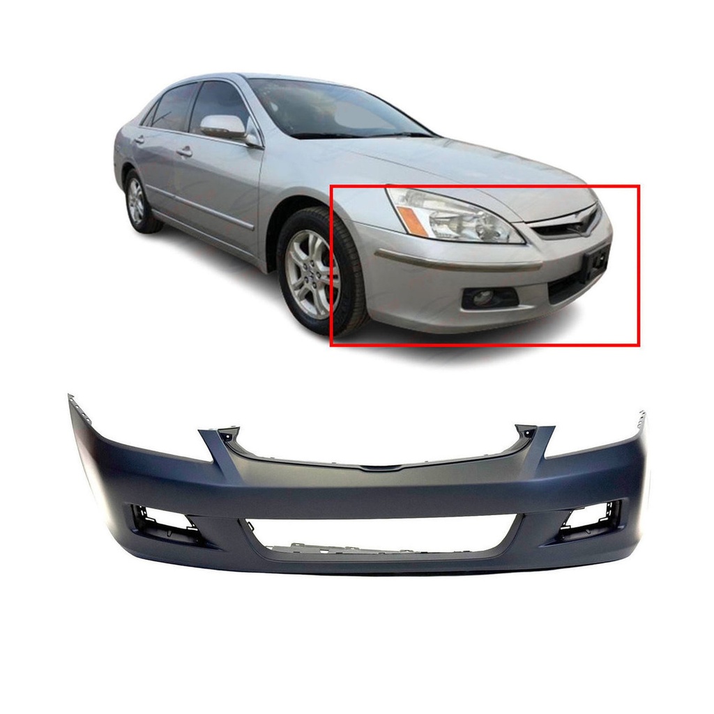 Primed Front Bumper Cover for 2006-2007 Honda Accord Sedan EX LX SE Hybrid