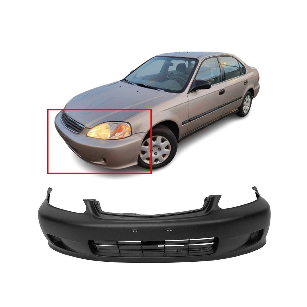 Primed Front Bumper Cover Fascia for 1999-2000 Honda Civic Coupe Sedan HO1000184