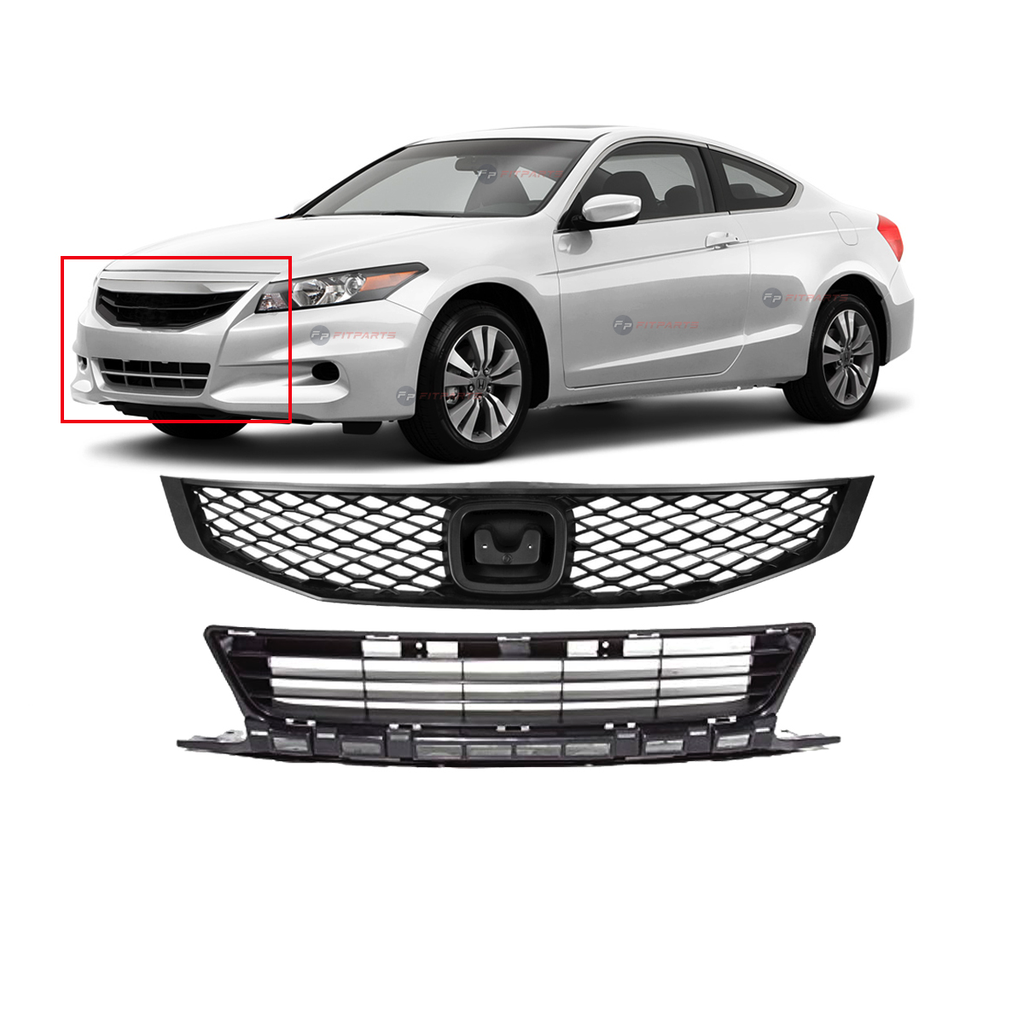 Front Grilles Kit For Honda Civic 2009-2011 Coupe 1121SVAA50 71107SVAA50