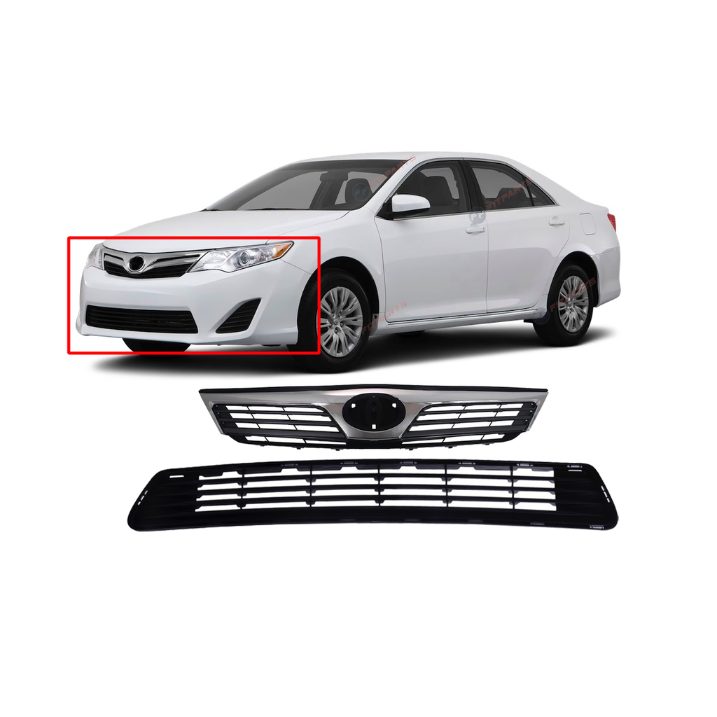 Front Grilles Kit For Toyota Camry 2012-2014 Hybrid SE LE XLE Black 5310106320