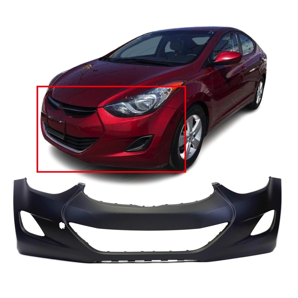 Primed Front Bumper Cover For 2012-2013 Hyundai Elantra Sedan GLS GL L Limited