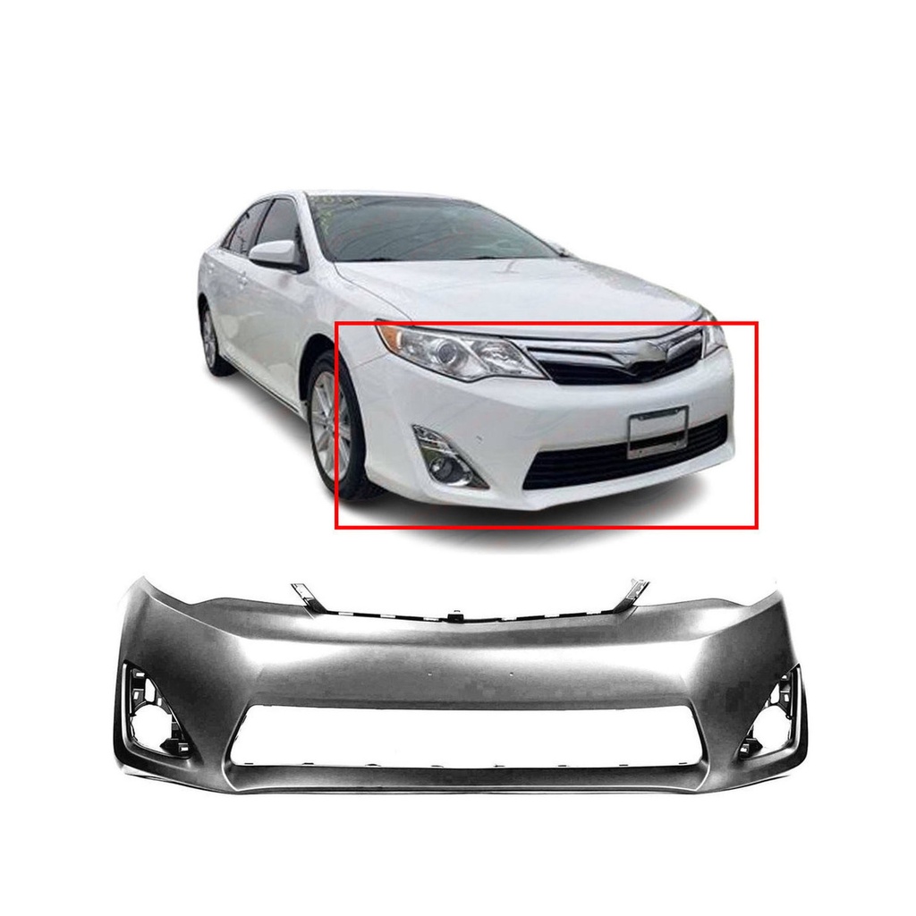 Primed Front Bumper Cover Fascia for 2012-2014 Toyota Camry XLE L E 5211906974