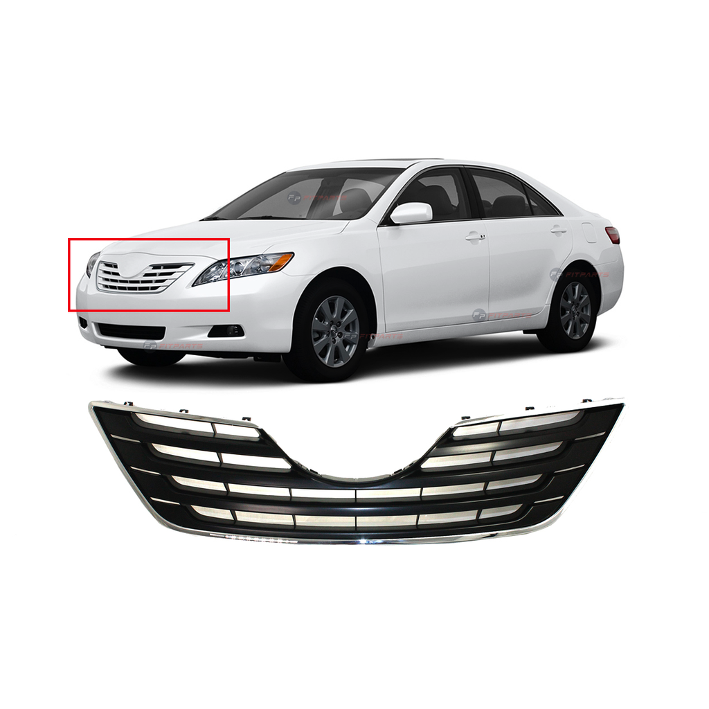 Front Upper Grille For Toyota Camry 2007-2009 XLE, Chrome 5310106080