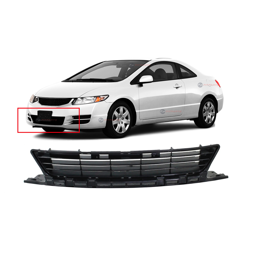 Front Lower Grille For Honda Civic 2009-2011 Black 71107SVAA50 HO1036107