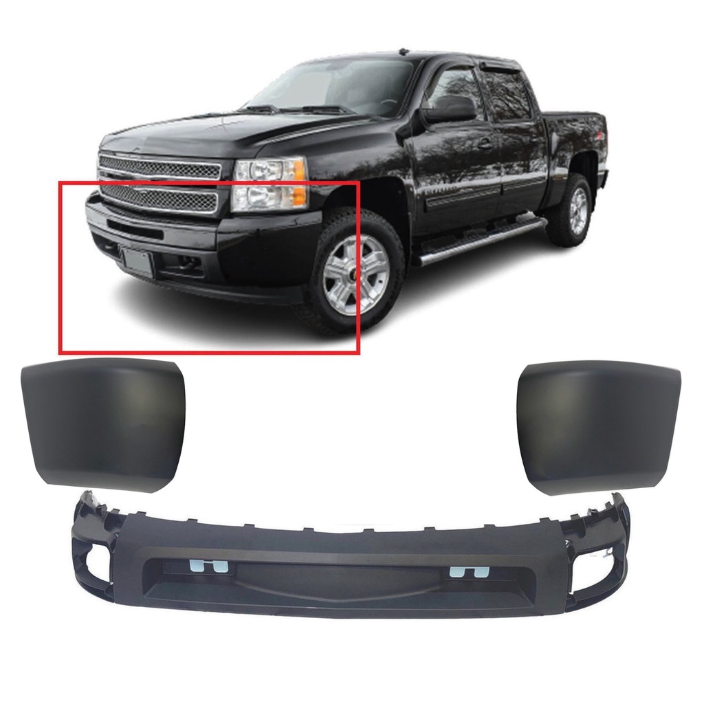 Front Lower Bumper Cover Kit for 2007-2013 Chevy Silverado 1500 Pickup