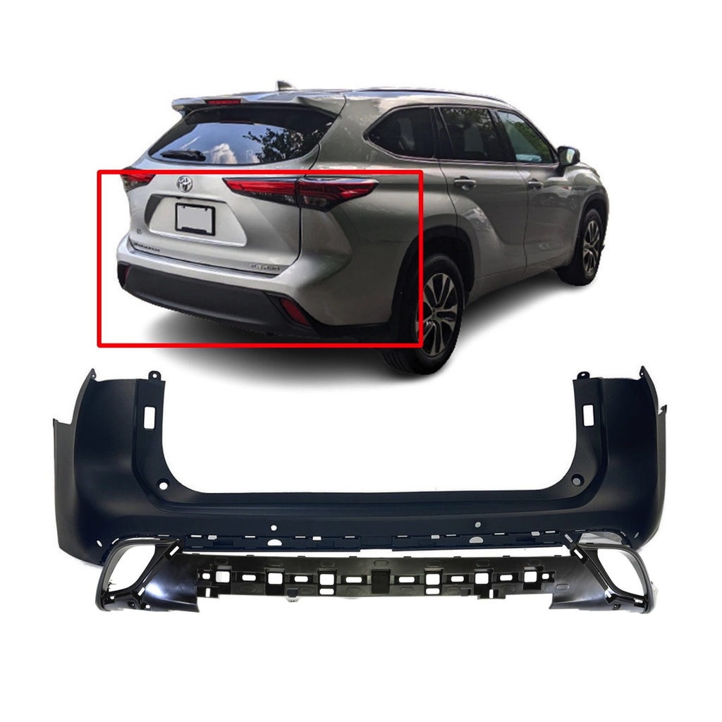 Rear Bumper Cover Kit For 2020-2023 Toyota Highlander Primed TO1100355