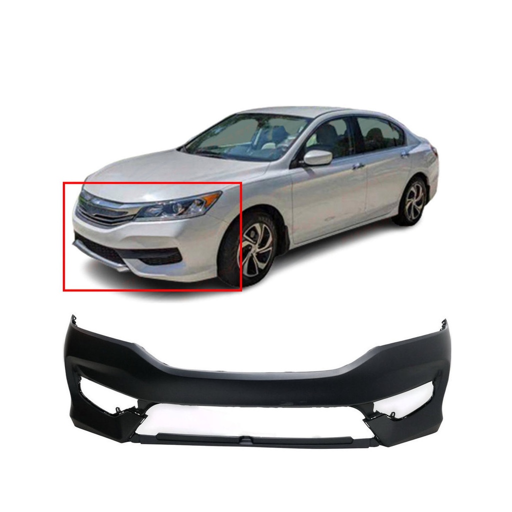 Primed Front Bumper Cover for 2016 2017 Honda ACCORD EX LX SE S