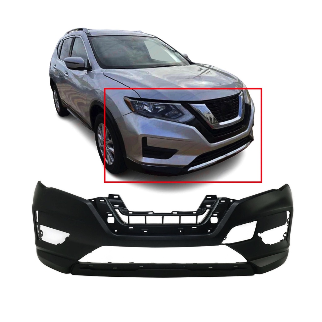 Primed Front Bumper Cover for 2017-2019 Nissan Rogue SL S SV Hybrid 620226FL0H