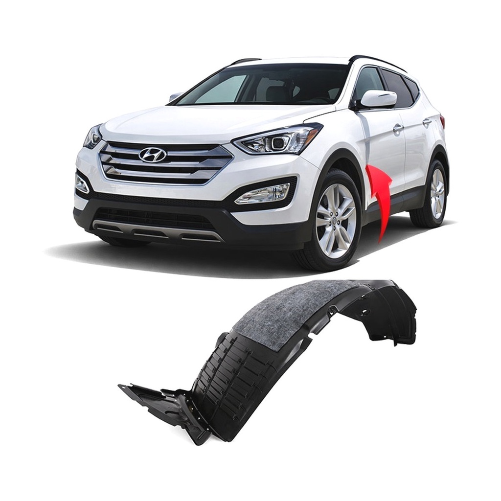 Front Left Driver Side Fender Liner for Hyundai Santa Fe 2013-2016 HY1248129