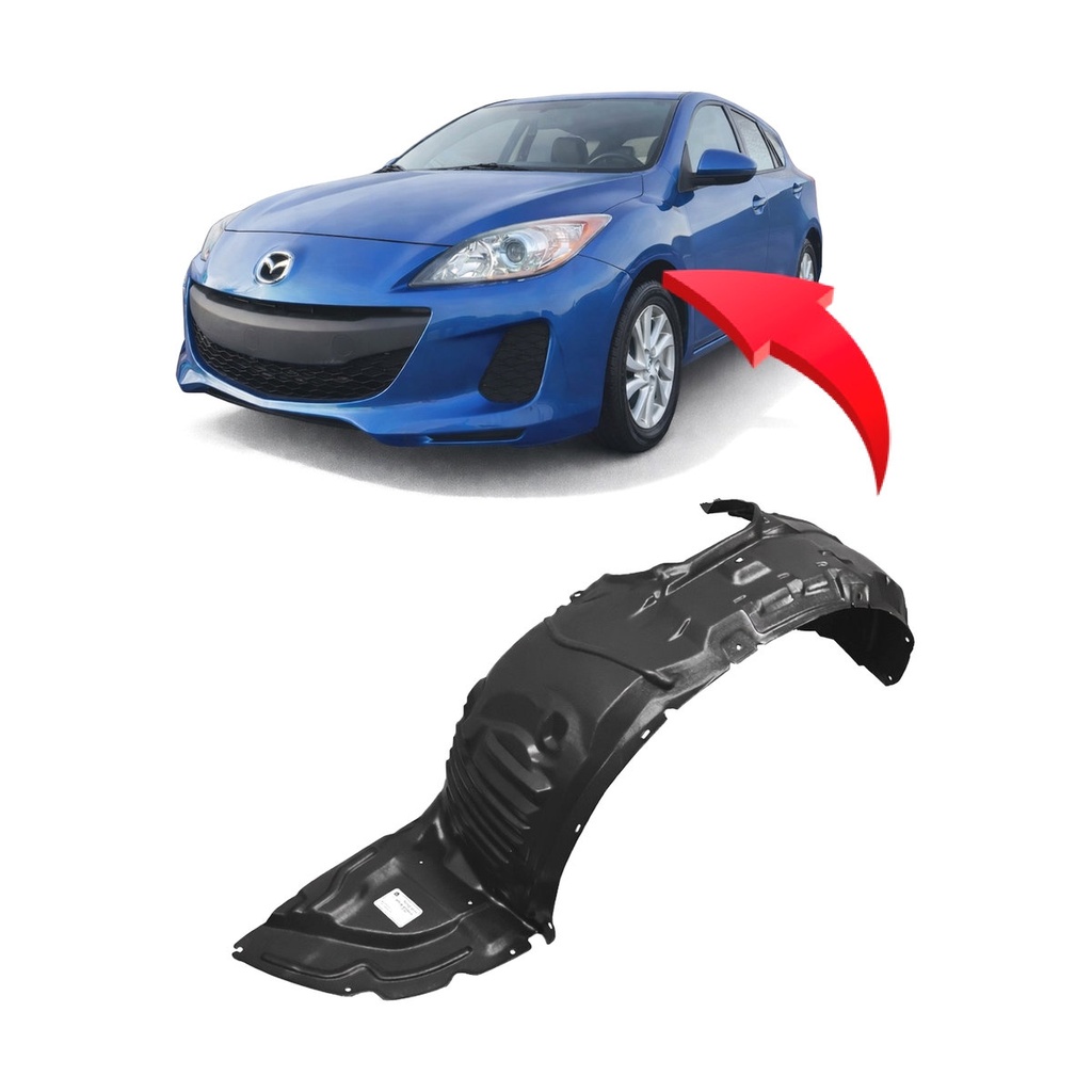 Front Left Driver Side Fender Liner for Mazda 3 2010-2013 MA1248140