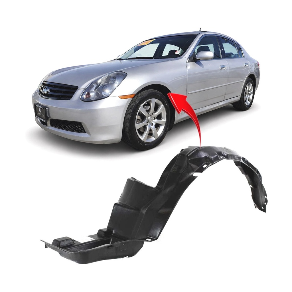 Front Left Driver Side Fender Liner for Infiniti G35 2007-2008 IN1248107