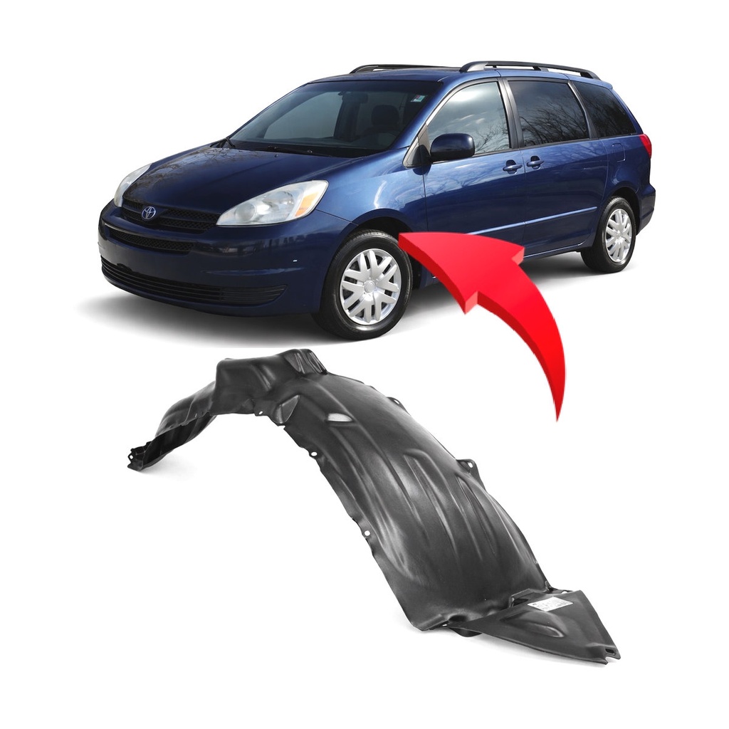 Front Left Driver Side Fender Liner for Toyota Sienna 2004-2005 TO1248130