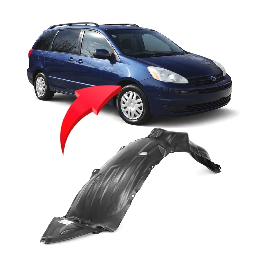 Front Right Passenger Side Fender Liner for Toyota Sienna 2004-2005 TO1249130