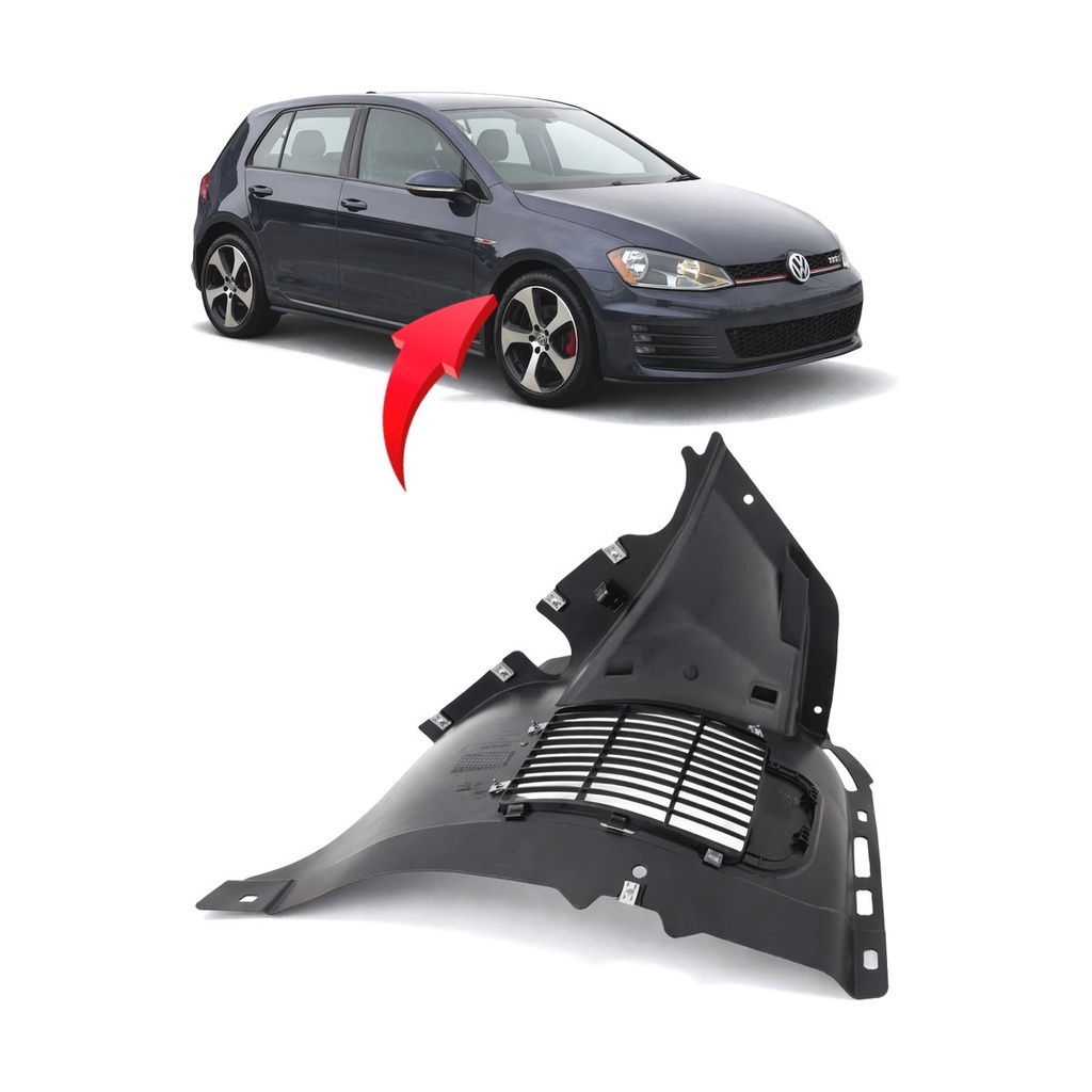 Front Passenger Side Fender Liner for Volkswagen Golf R 2015-2019 VW1249125