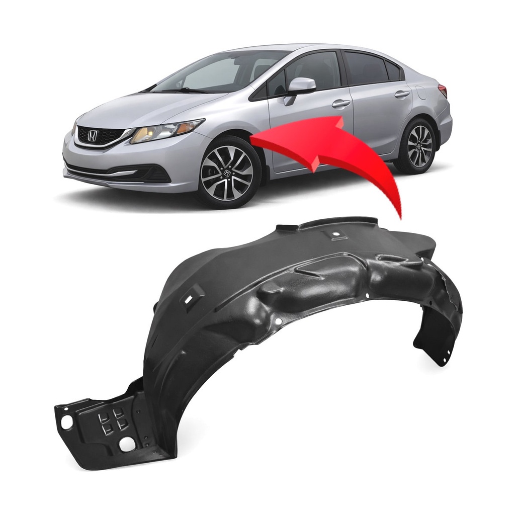 Front Left Driver Side Fender Liner for Honda Civic 2012-2015 HO1248143