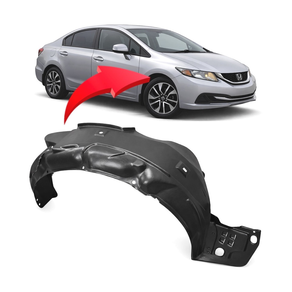 Front Right Passenger Side Fender Liner for Honda Civic 2012-2015 HO1249143