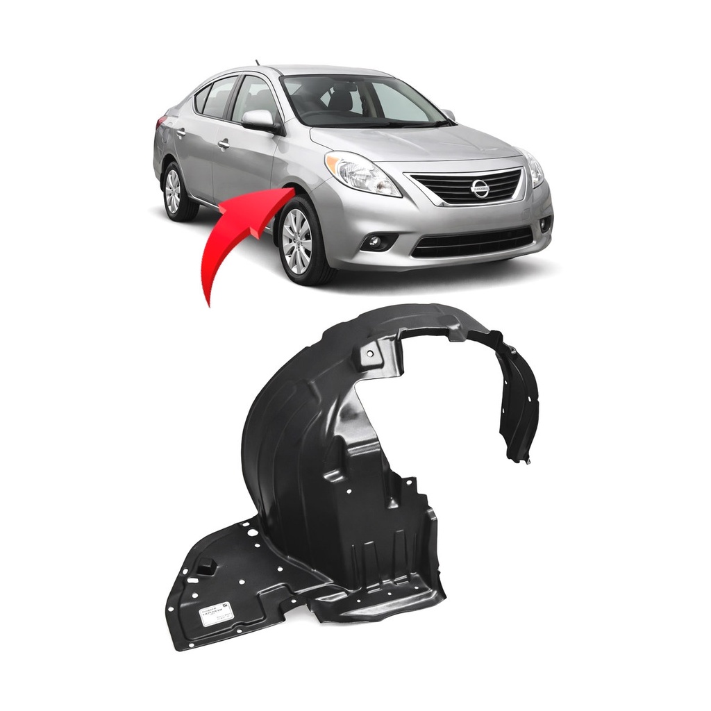 Front Right Passenger Side Fender Liner for Nissan Versa 2012-2014 NI1249128