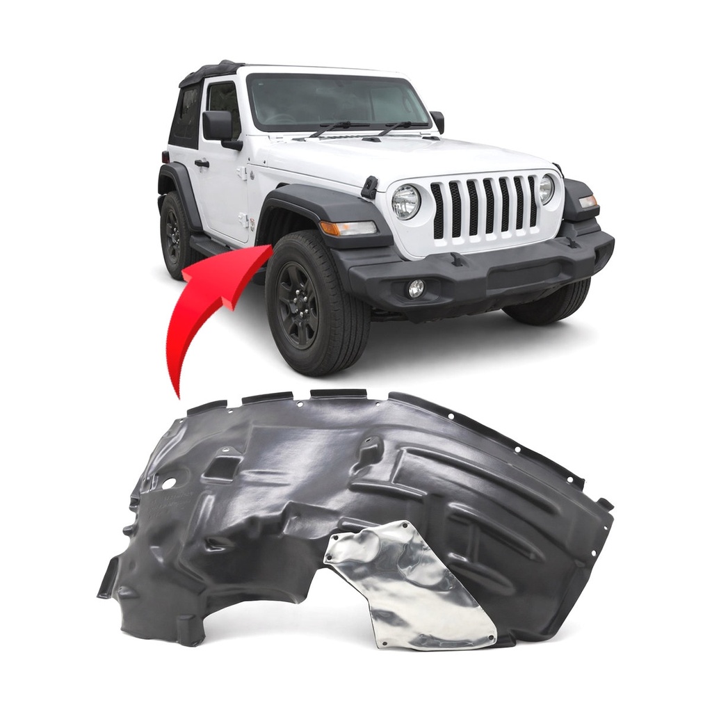 Front Right Passenger Side Fender Liner for Jeep Wrangler 2019-2024 CH1249199