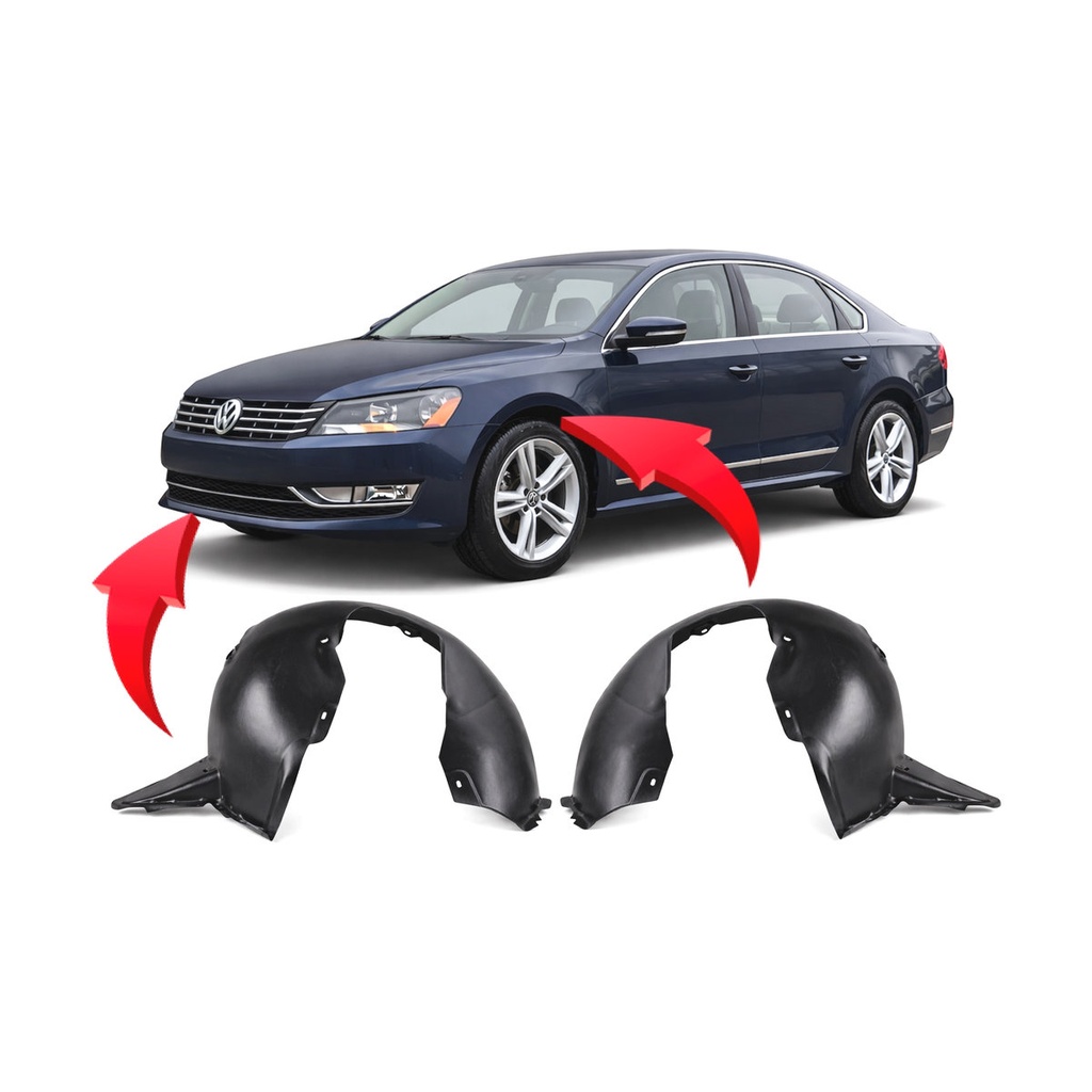 Set of 2 Front Fender Liners for Volkswagen Passat 2012-2015 VW1248123