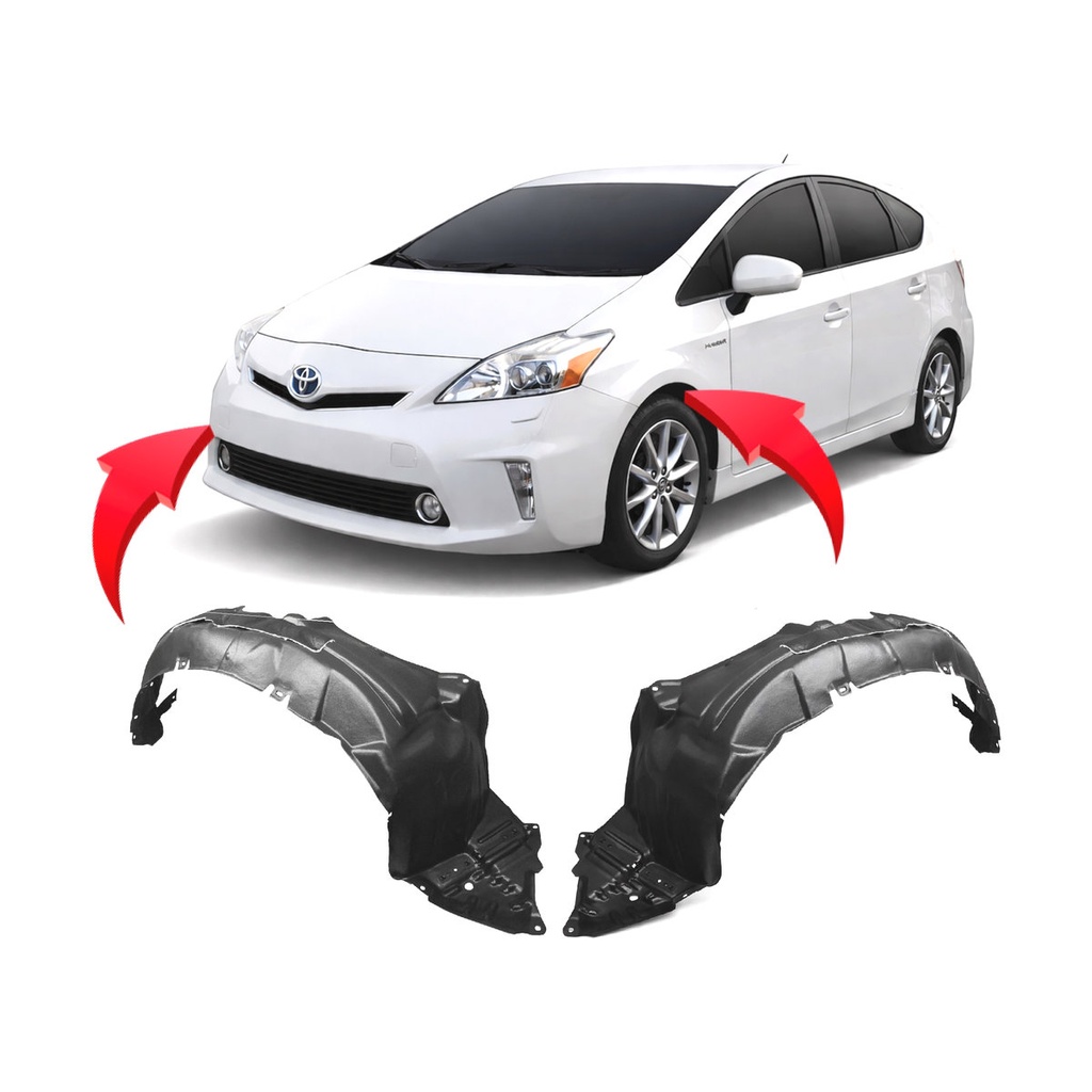 Set of 2 Front Fender Liners for Toyota Prius V 2012-2014 TO1248179 TO1249179