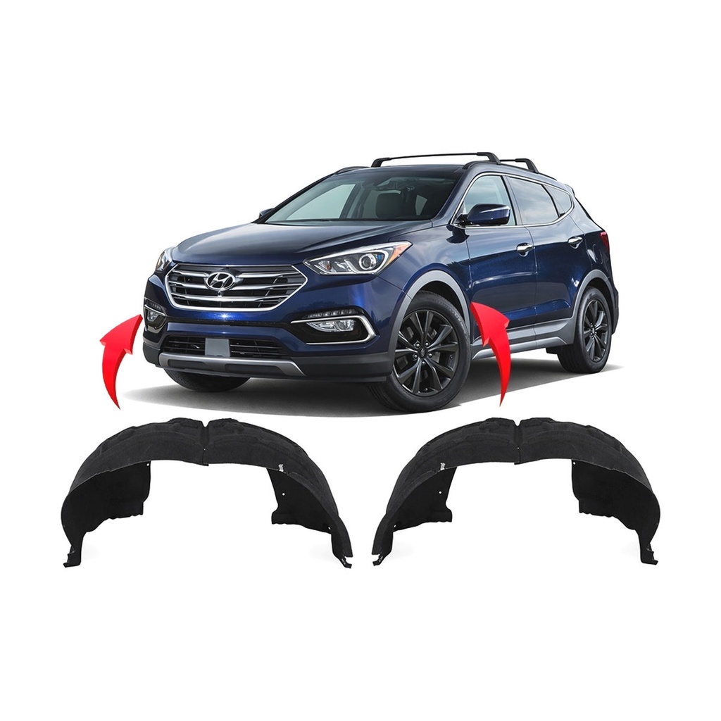Set of 2 Front Fender Liners for Hyundai Santa Fe XL 2017-2019 HY1248165