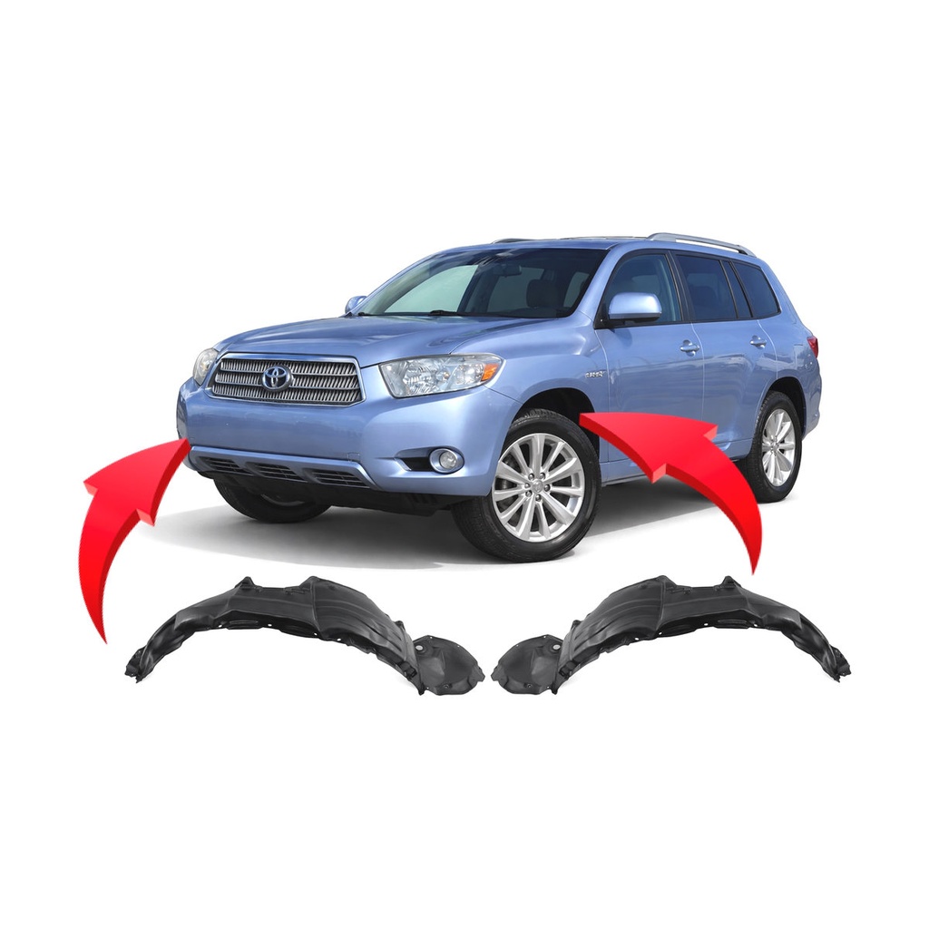 Set of 2 Front Fender Liners for Toyota Highlander 2008-2010 TO1248150 TO1249150