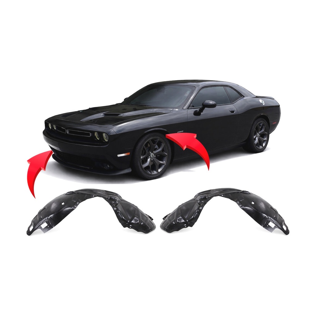Set of 2 Front Fender Liners for Dodge Challenger 2015-2023 CH1248173 CH1249173