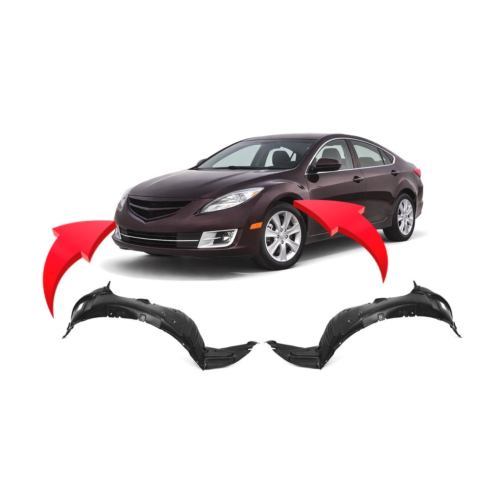 Set of 2 Front Fender Liners for Mazda 6 2009-2011 MA1248134 MA1249134