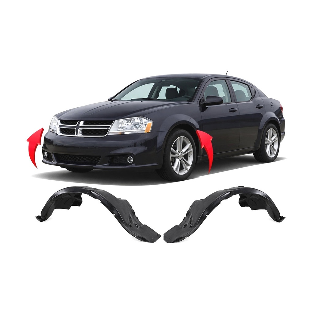 Set of 2 Front Fender Liners for Dodge Avenger 2011-2014 CH1248159 CH1249159