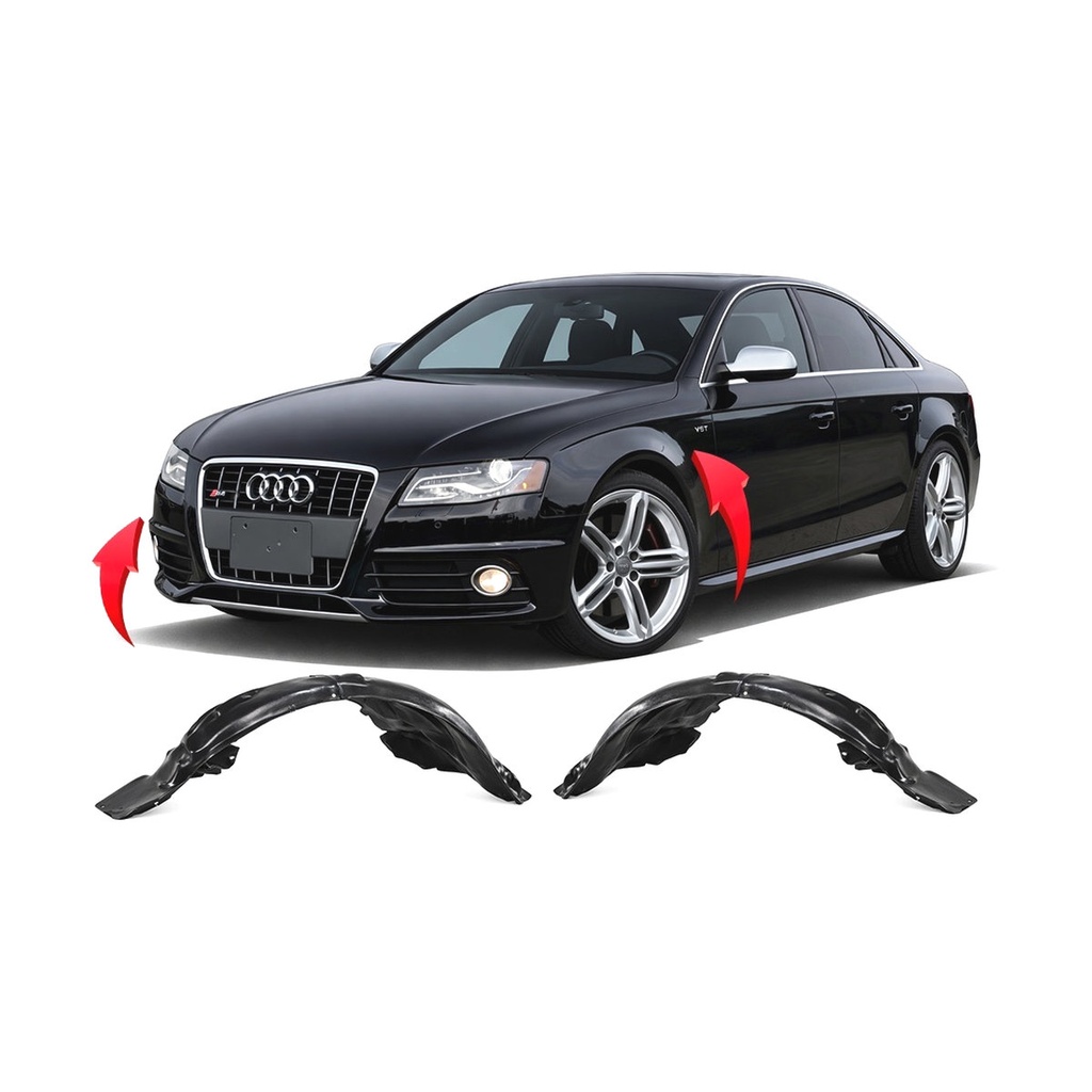 Set of 2 Front Fender Liners for Audi A4 2009-2012 AU1248120 AU1249120