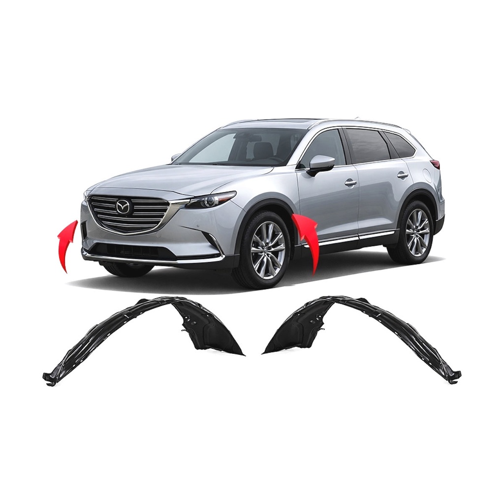Set of 2 Front Fender Liners for Mazda CX-9 2010-2015 MA1248144 MA1249144