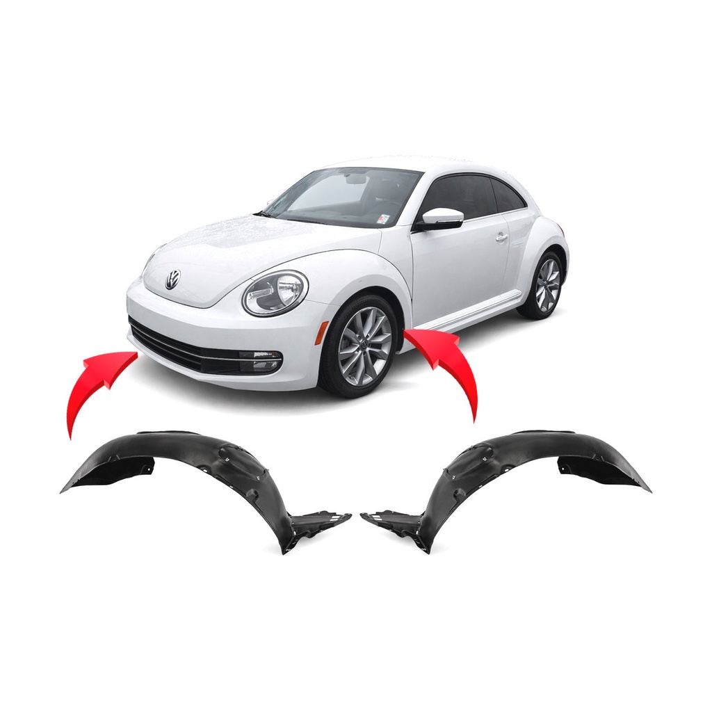 Set of 2 Front Fender Liners for Volkswagen Beetle 2012-2019 VW1248126 VW1249126