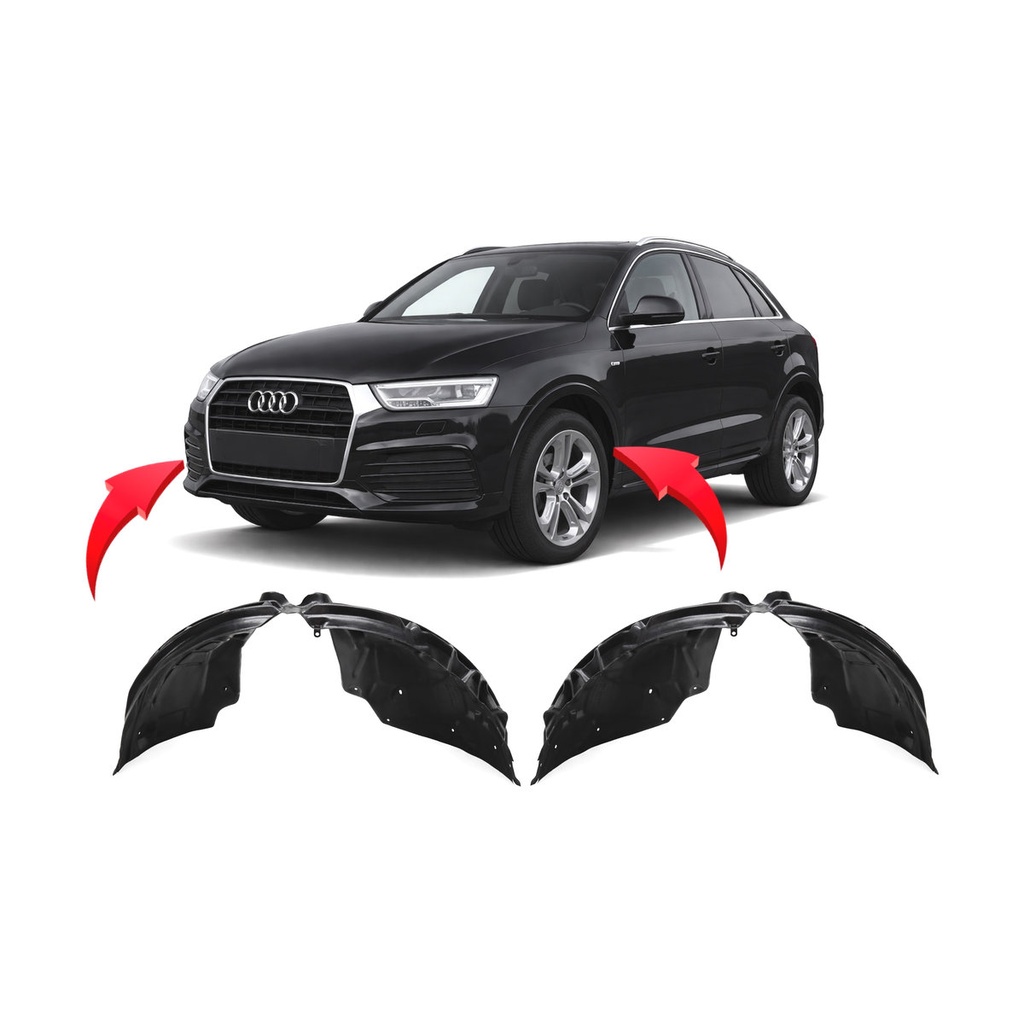 Set of 2 Front Fender Liners for Audi Q3 2015-2018 AU1248138 AU1249138