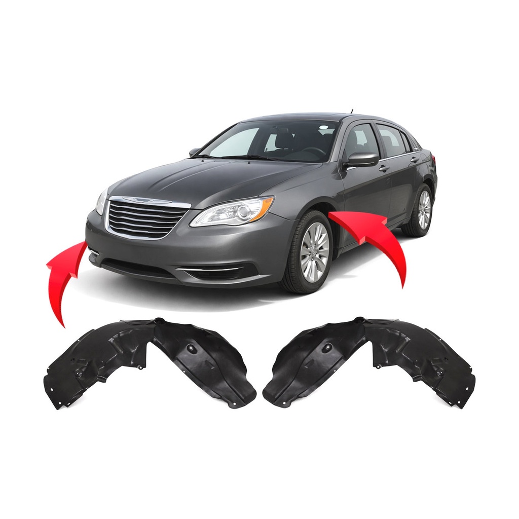 Set of 2 Front Fender Liners for Chrysler 200 2012-2014 CH1248161 CH1249161
