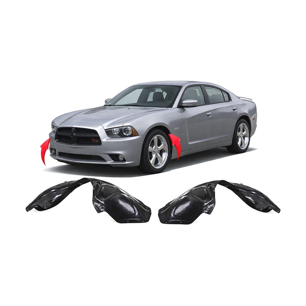 Set of 2 Front Fender Liners for Dodge Charger 2011-2014 CH1248154 CH1249154