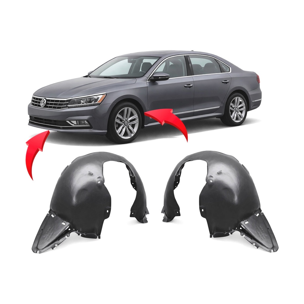 Set of 2 Front Fender Liners for Volkswagen Passat 2016-2019 VW1248138 VW1249138