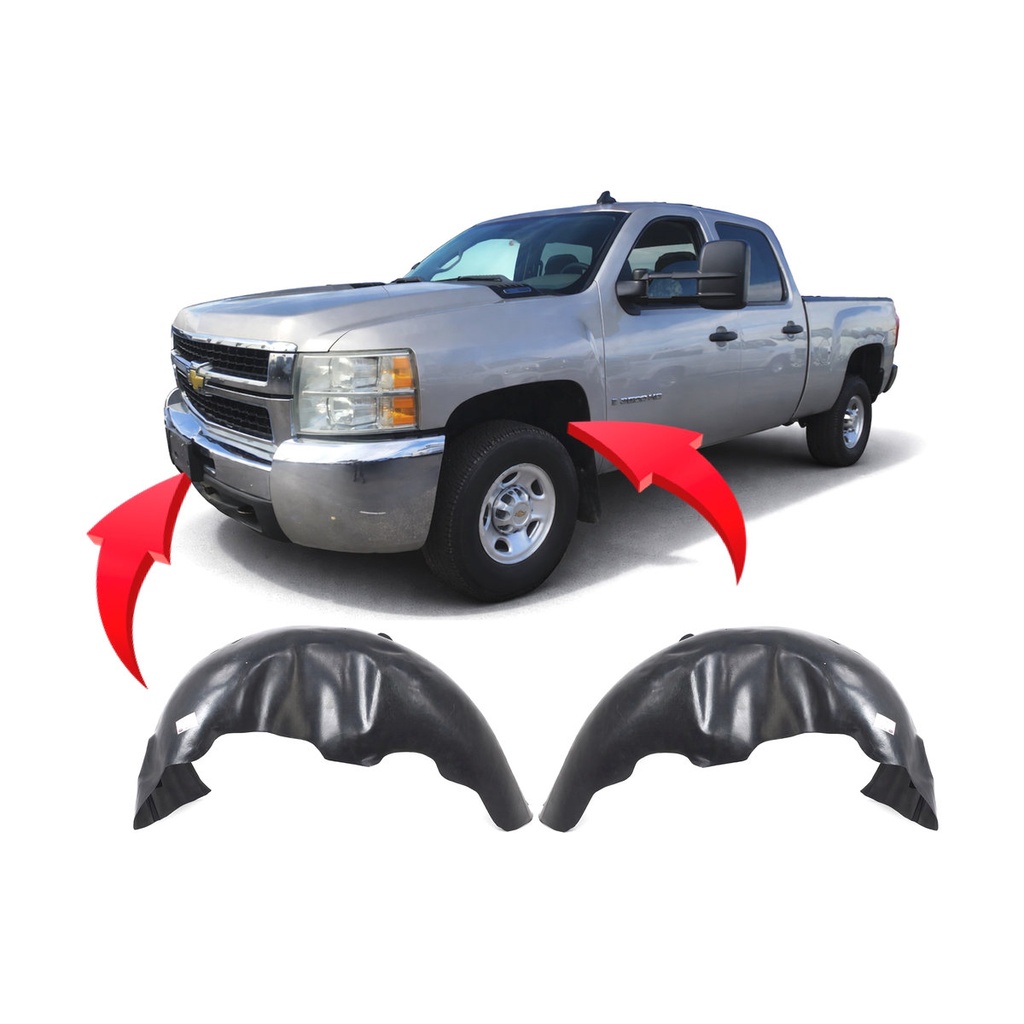 Set of 2 Front Fender Liners for Chevrolet Silverado 2500 HD 2007-2010 GM1248188