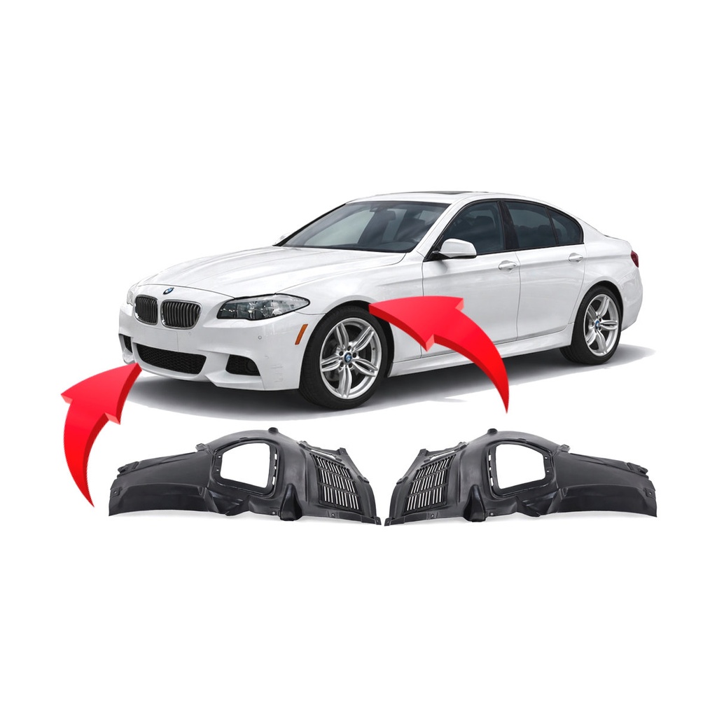 Set of 2 Front Fender Liners for BMW 520i 2011-2016 BM1248123 BM1249123