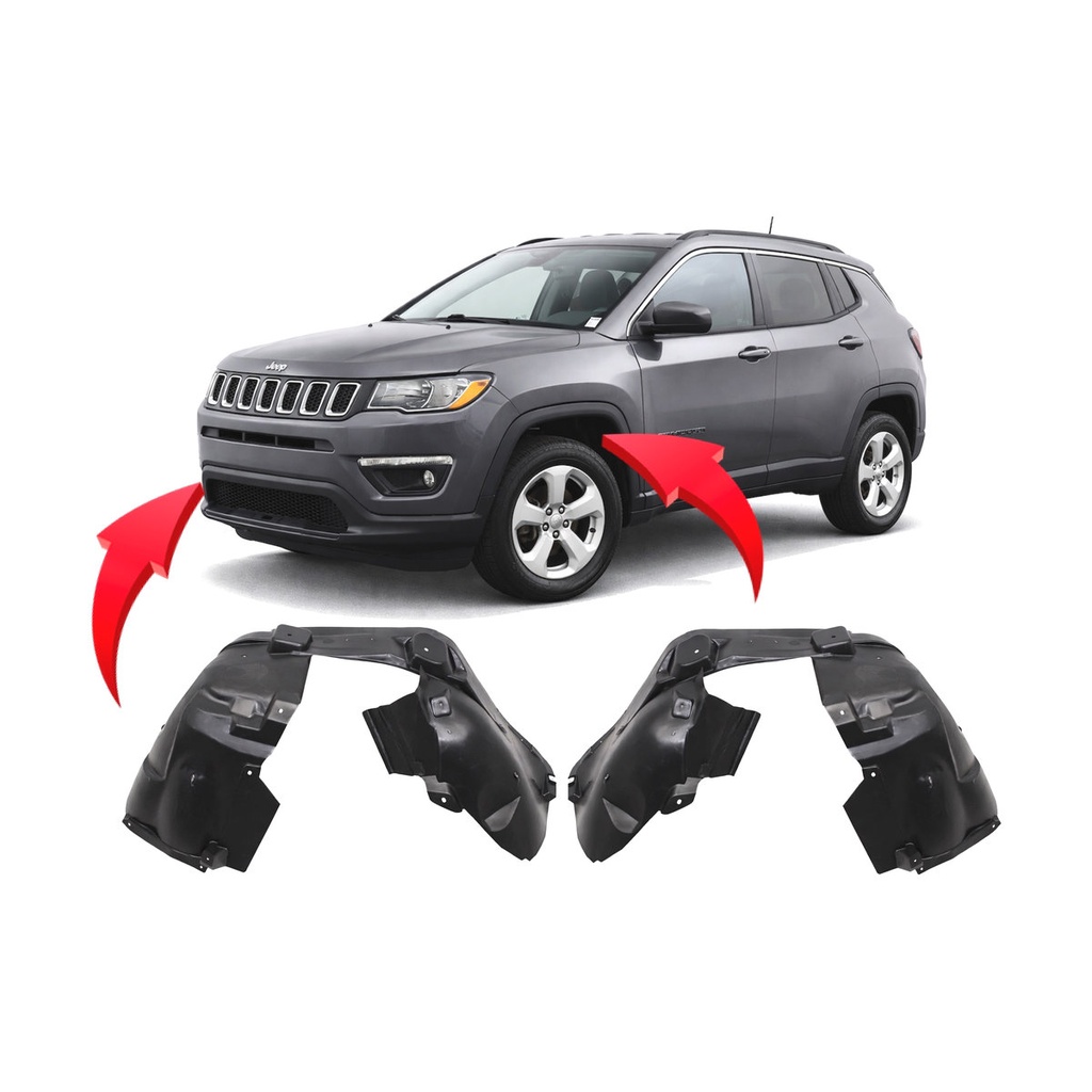 Set of 2 Front Fender Liners for Jeep Compass 2017-2024 CH1248189 CH1249189