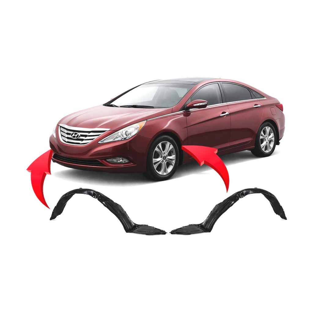 Set of 2 Front Fender Liners for Hyundai Sonata 2011-2015 HY1248127 HY1249127
