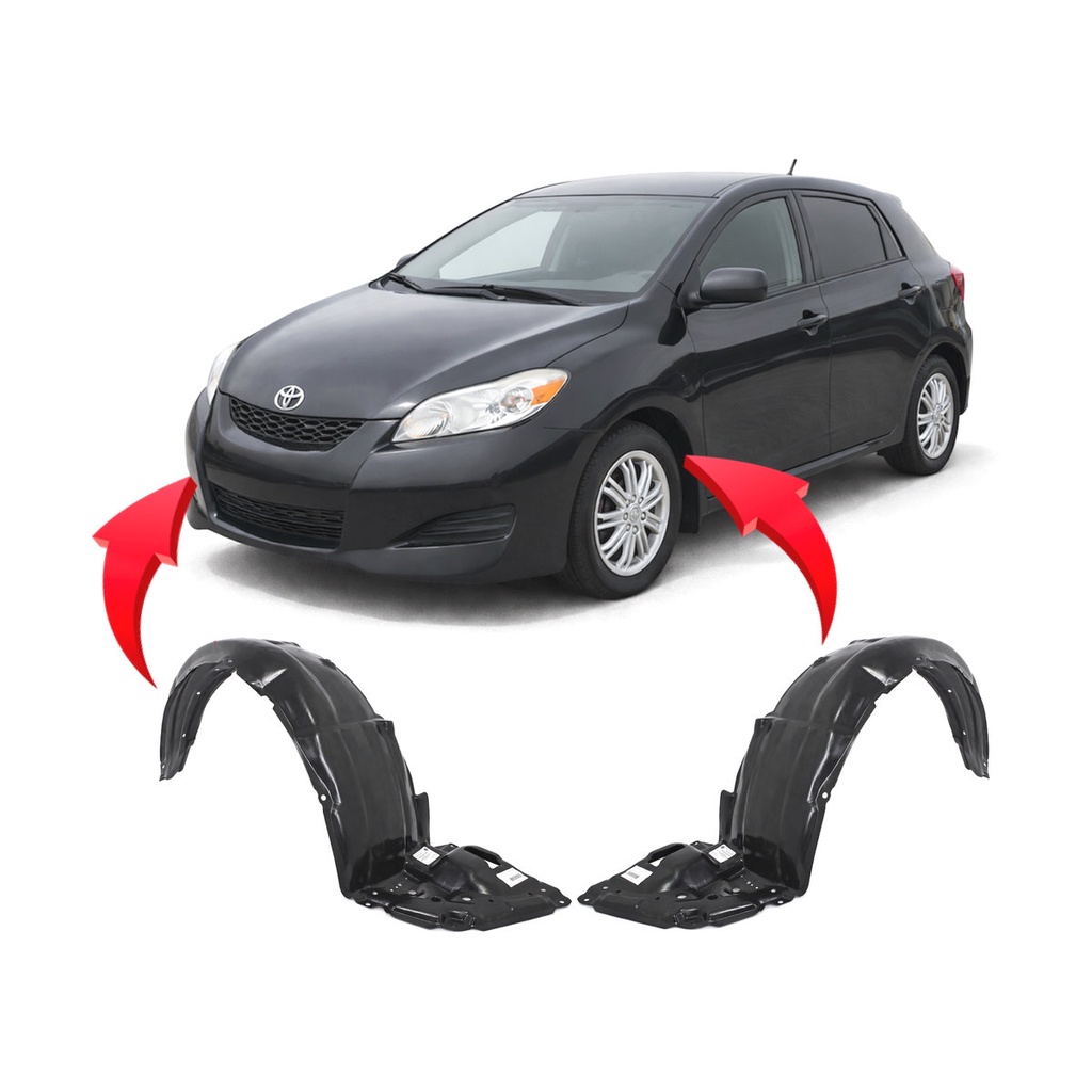 Set of 2 Front Fender Liners for Toyota Matrix 2009-2014 TO1248155 TO1249155