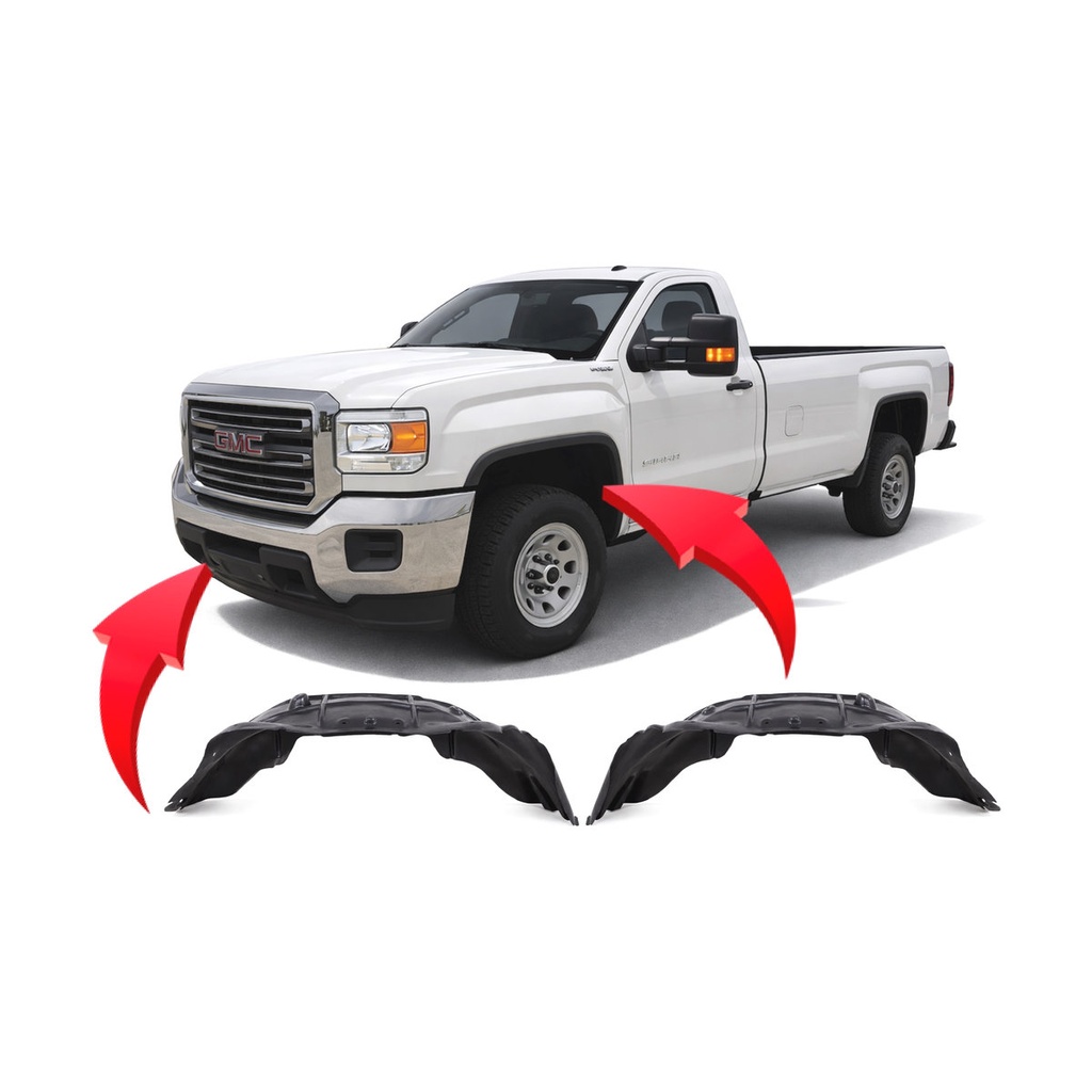 Set of 2 Front Fender Liners for GMC Sierra 2500 HD 2015-2019 GM1248245