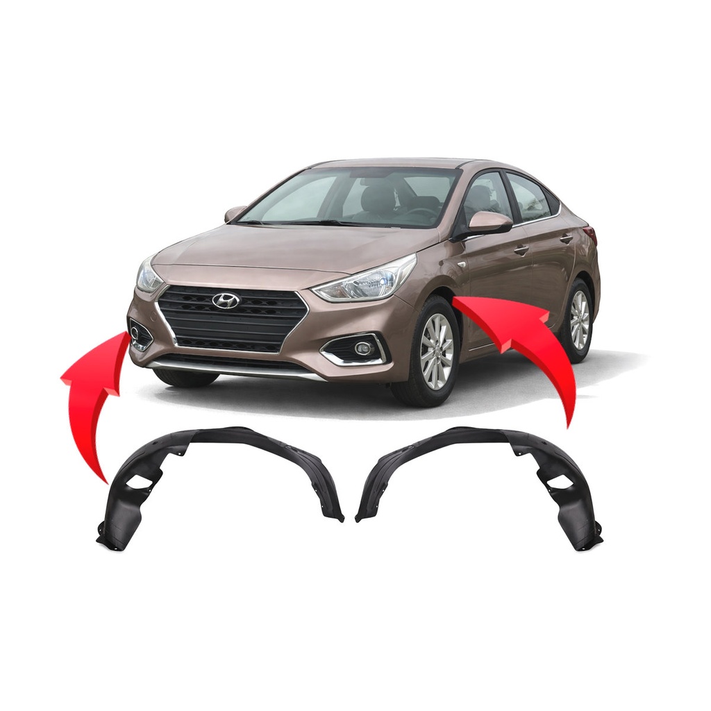 Set of 2 Front Fender Liners for Hyundai Accent 2018-2022 HY1248170 HY1249170