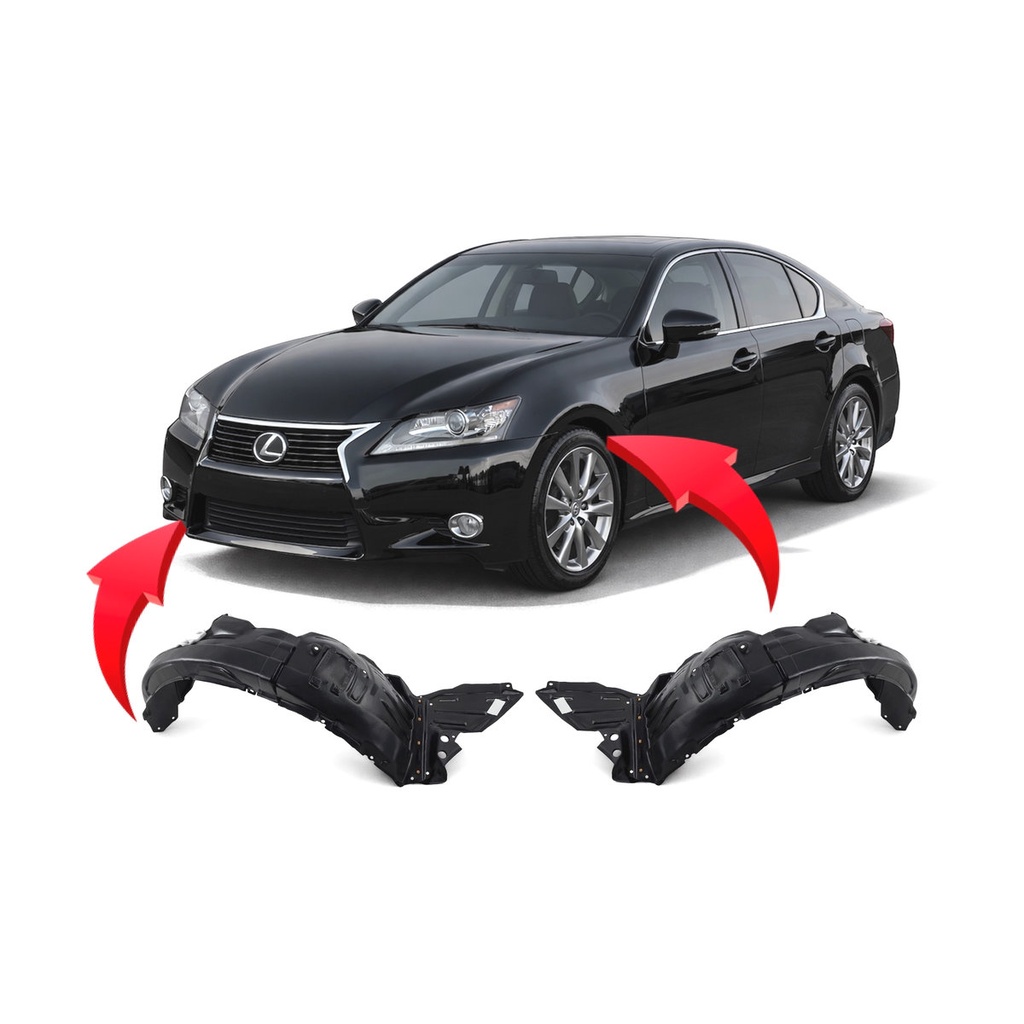Set of 2 Front Fender Liners for Lexus GS350 2013-2015 LX1248122 LX1249122