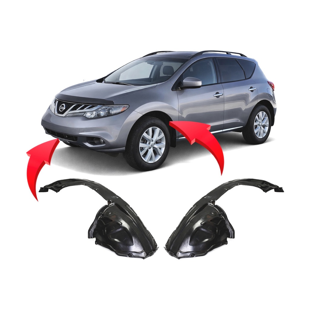 Set of 2 Front Fender Liners for Nissan Murano 2011-2014 NI1248126 NI1249126